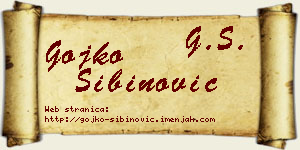 Gojko Sibinović vizit kartica